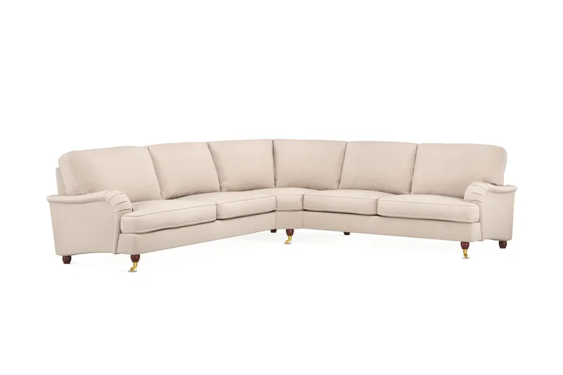 Howard Lyx 6-sits Vänstervänd L-formad Hörnsoffa i Tyg, Beige
