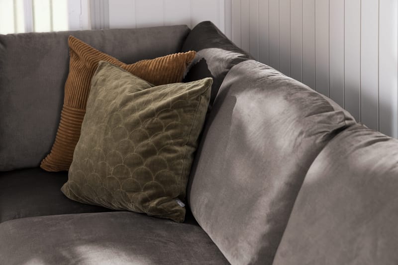 Trend 5-sits Högervänd L-formad Hörnsoffa med Divan i Sammet - Brun - Products - Möbler - Soffa - Hörnsoffa