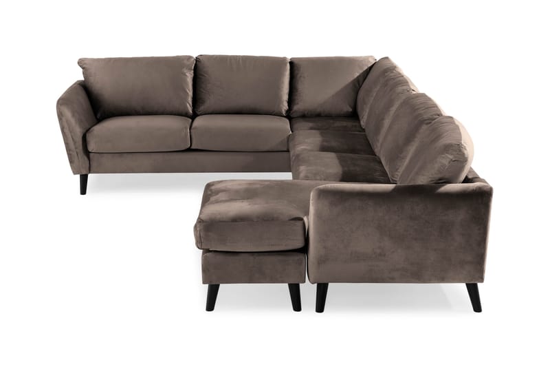 Trend 5-sits Högervänd L-formad Hörnsoffa med Divan i Sammet - Brun - Products - Möbler - Soffa - Hörnsoffa