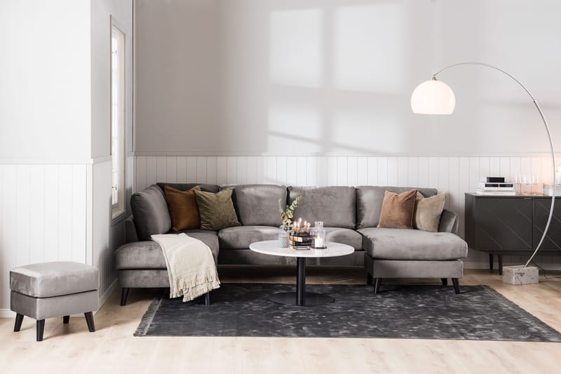 Trend 5-sits Vänstervänd U-formad Hörnsoffa med divan i Sammet - Mörkgrå - Products - Möbler - Soffa - Hörnsoffa