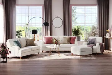 Howard Lyx 2-sits Soffa i Bouclé - Vit - Products - Möbler - Soffa - 2 sits soffa