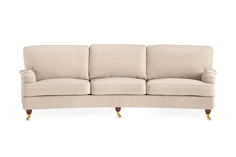 Howard Lyx 4-sits Svängd Tygsoffa, Beige
