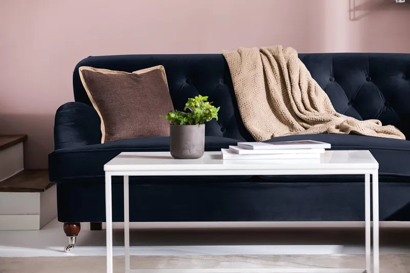 Howard Riviera 3-sits Sammetssoffa - Blå - Products - Möbler - Soffa - 3 sits soffa