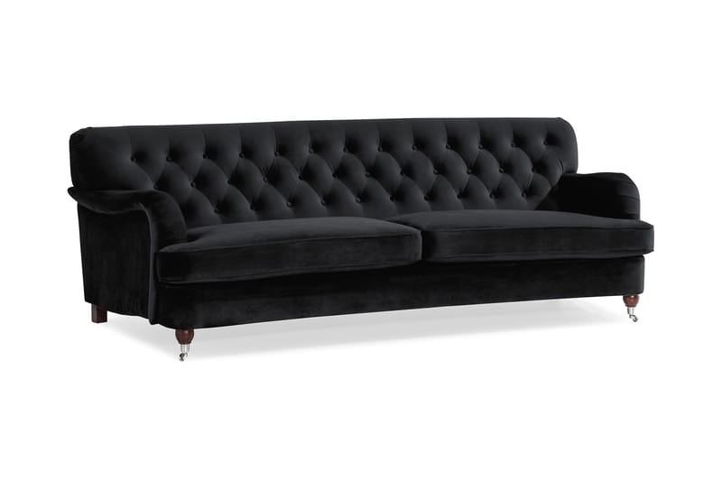 Howard Riviera 3-sits Svängd Sammetssoffa - Svart - Products - Möbler - Soffa - 3 sits soffa