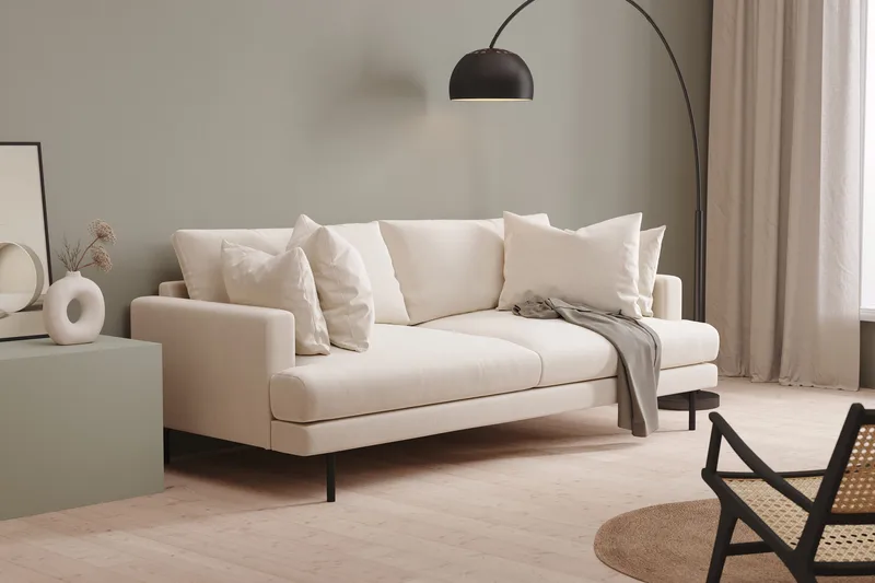 Menard 4-sits Djup Sammetssoffa - Krämvit - Products - Möbler - Soffa - Sammetssoffa