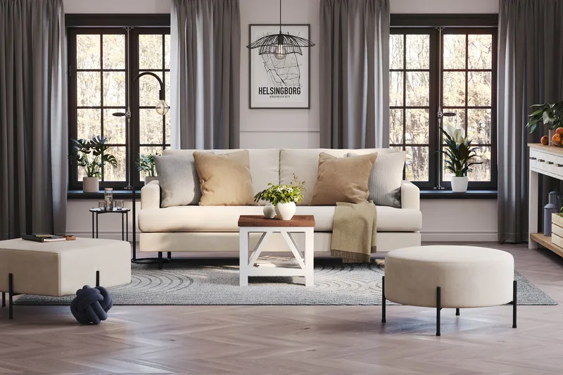 Menard Compact 3-sits Manchestersoffa - Beige - Products - Möbler - Soffa - 3 sits soffa