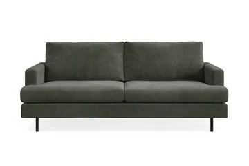 Menard Compact 3-sits Manchestersoffa, Mörkgrön