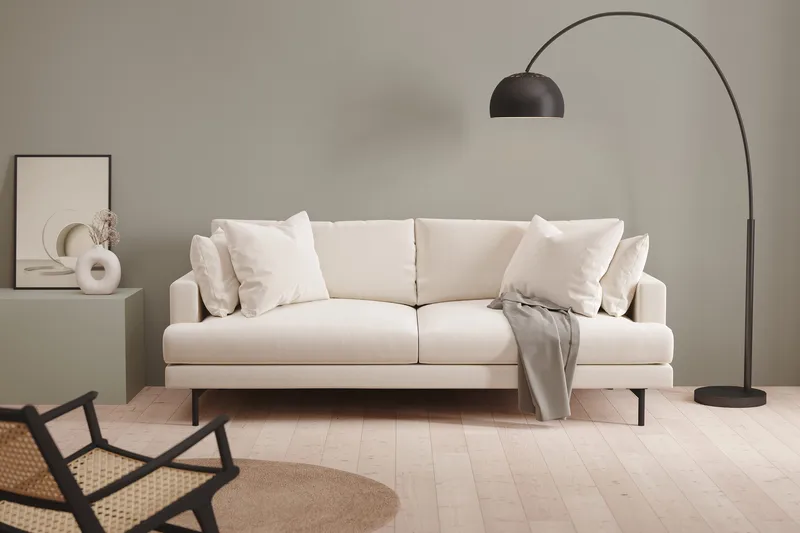 Menard Soffgrupp 4-sits + 4-sits Djup Sammetssoffa 225 cm bred - Krämvit - Products - Möbler - Soffa - Soffgrupp