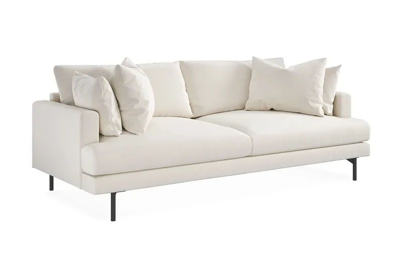 Menard Soffgrupp 4-sits + 4-sits Djup Sammetssoffa 225 cm bred - Krämvit - Products - Möbler - Soffa - Soffgrupp