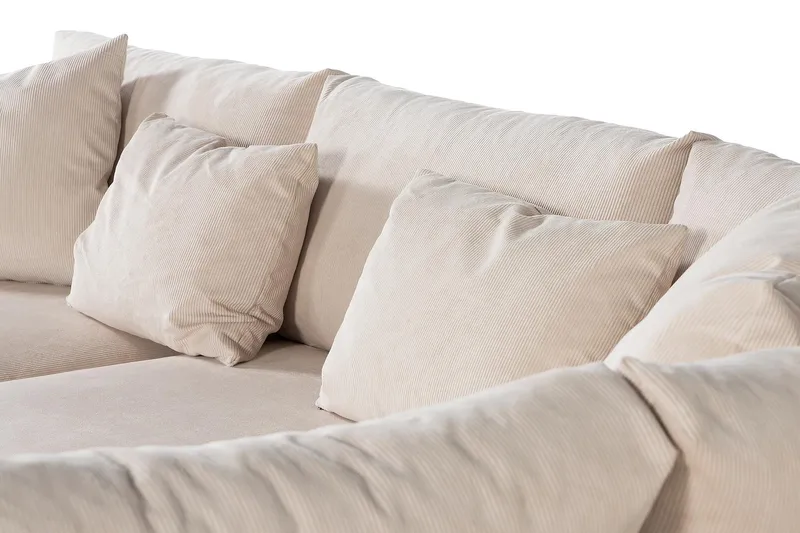 Menard Soffgrupp 4-sits Högervänd L-formad Schäslongsoffa + Stor Fåtölj i Manchester - Beige - Products - Möbler - Soffa - Soffgrupp