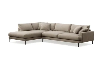 Menard Premium 5-sits Vänstervänd L-formad Djup Schäslongsoffa i Tyg - Brun - Products - Möbler - Soffa - Divansoffa & schäslongsoffa