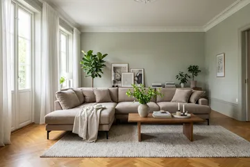 Menard Premium 5-sits Vänstervänd L-formad Djup Schäslongsoffa i Tyg - Brun - Products - Möbler - Soffa - Divansoffa & schäslongsoffa