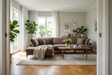 Menard Premium 5-sits Vänstervänd L-formad Djup Schäslongsoffa i Tyg - Brun - Products - Möbler - Soffa - Divansoffa & schäslongsoffa