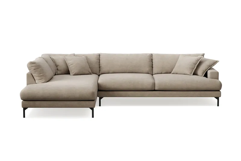 Menard Premium 5-sits Vänstervänd L-formad Djup Schäslongsoffa i Tyg, Brun