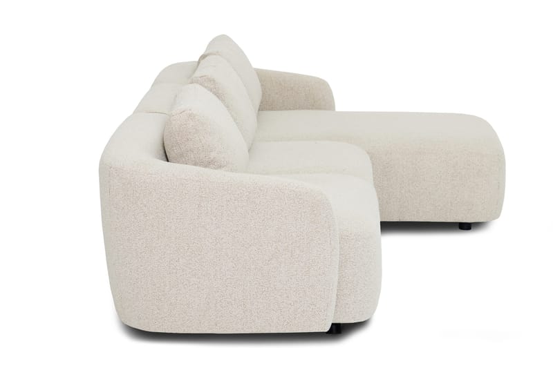 Milano 5-sits Rundad Högervänd L-soffa med Låg Rygg i Beige Boucle - Products - Möbler - Soffa - Divansoffa & schäslongsoffa