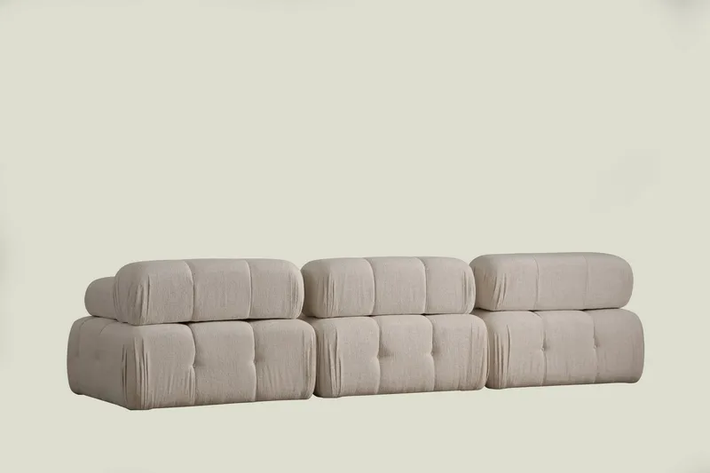 Belgin Bubblig Soffa 3-sits med utfällbara armstöd och ryggstöd - Ljusbeige / Beige - Products - Möbler - Soffa - Modulsoffa - Komplett modulsoffa