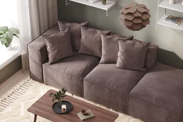 Cubo 1-sits Mittmodul i Sammet 80 cm bred - Mörkgrå - Products - Möbler - Soffa - Modulsoffa - Mittmodul
