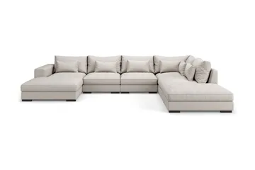 Dubai Stor U-modulsoffa med Divan Vänster 432 cm Extra Djup, Beige