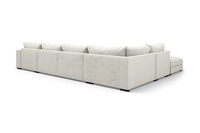 Dubai U-modulsoffa med Divan Höger Sammet Extra Djup - Vit - Products - Möbler - Soffa - Modulsoffa - Komplett modulsoffa