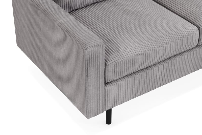 Peppe Soffgrupp 3-sits Vändbar L-formad Divansoffa + Fåtölj + Fotpall i Manchester - Mörkgrå - Products - Möbler - Soffa - Soffgrupp