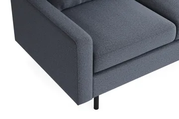 Peppe Soffgrupp 3-sits Vändbar L-formad Divansoffa + Fåtölj + Fotpall i Tyg - Mörkgrå - Products - Möbler - Soffa - Soffgrupp