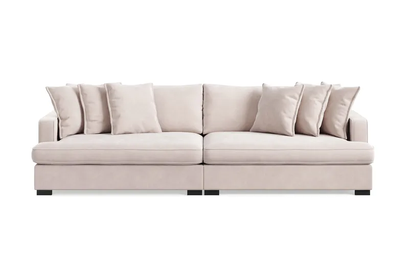 Rossita Lyx 4-sits Extra djup Sammetsoffa, Beige