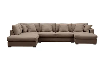 Rossita Lyx 5-sits Högervänd U-formad Extra djup Soffa med Divan och Schäslong i Tyg