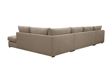 Rossita Lyx 5-sits Vänstervänd U-formad Extra djup Soffa med Divan och Schäslong i Tyg - Brun - Products - Möbler - Soffa - U-soffa
