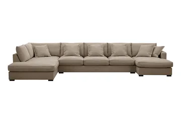 Rossita Lyx 6-sits Högervänd U-formad Extra djup Soffa med Divan och Schäslong i Tyg