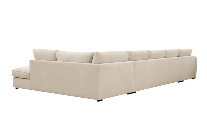 Rossita Lyx 6-sits Vänstervänd U-formad Extra djup Soffa med Divan och Schäslong i Chenille - Beige - Products - Möbler - Soffa - U-soffa