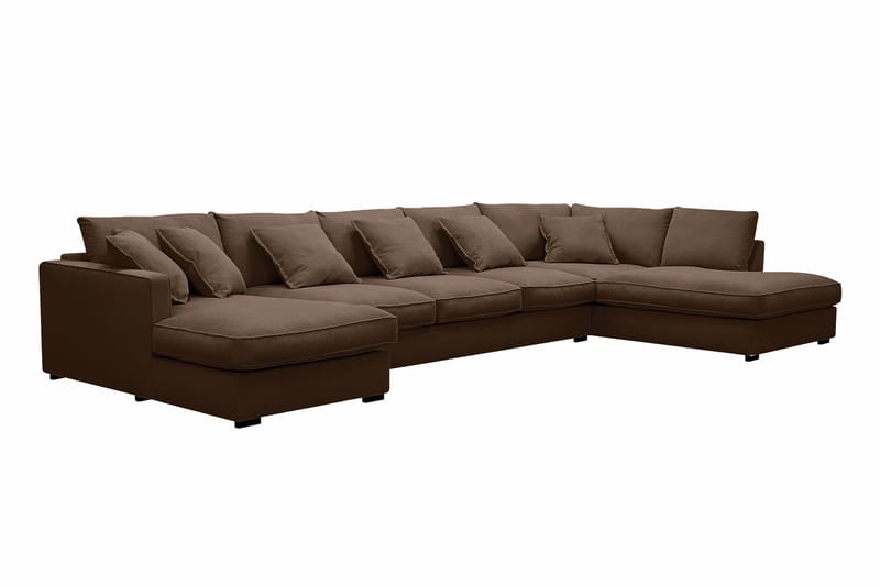 Rossita Lyx 6-sits Vänstervänd U-formad Extra djup Soffa med Divan och Schäslong i Manchester - Mörkbrun - Products - Möbler - Soffa - U-soffa