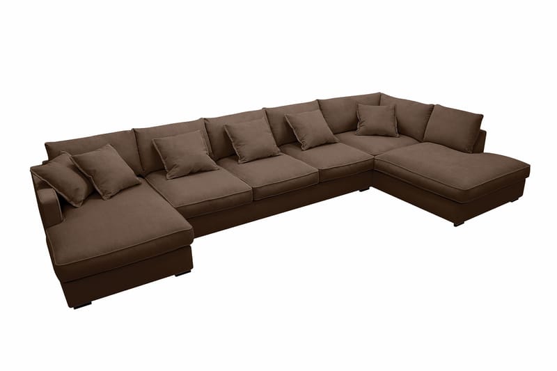 Rossita Lyx 6-sits Vänstervänd U-formad Extra djup Soffa med Divan och Schäslong i Manchester - Mörkbrun - Products - Möbler - Soffa - U-soffa
