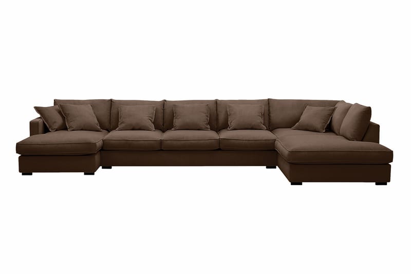 Rossita Lyx 6-sits Vänstervänd U-formad Extra djup Soffa med Divan och Schäslong i Manchester, Mörkbrun
