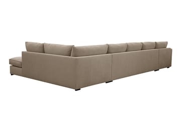 Rossita Lyx 6-sits Vänstervänd U-formad Extra djup Soffa med Divan och Schäslong i Tyg - Brun - Products - Möbler - Soffa - U-soffa