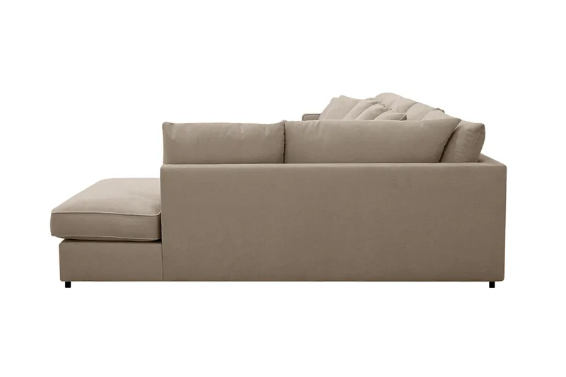 Rossita Lyx 6-sits Vänstervänd U-formad Extra djup Soffa med Divan och Schäslong i Tyg - Brun - Products - Möbler - Soffa - U-soffa
