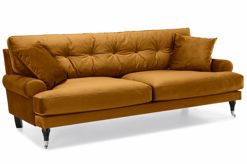 Andrew Soffgrupp 2+1 Sammet - Mörkgul - Products - Möbler - Soffa - Soffgrupp - Howard soffgrupp