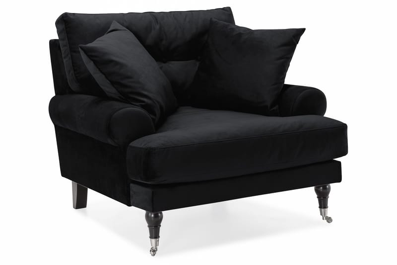 Andrew Soffgrupp 2+1 Sammet - Svart - Products - Möbler - Soffa - Soffgrupp - Howard soffgrupp