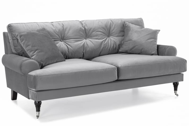 Andrew Soffgrupp 3+1 Sammet - Ljusgrå - Products - Möbler - Soffa - Soffgrupp - Howard soffgrupp