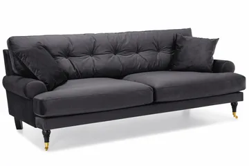 Andrew Soffgrupp 3+1 Sammet - Mörkgrå - Products - Möbler - Soffa - Soffgrupp - Howard soffgrupp