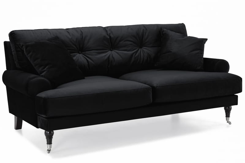 Andrew Soffgrupp 3+1 Sammet - Svart - Products - Möbler - Soffa - Soffgrupp - Howard soffgrupp