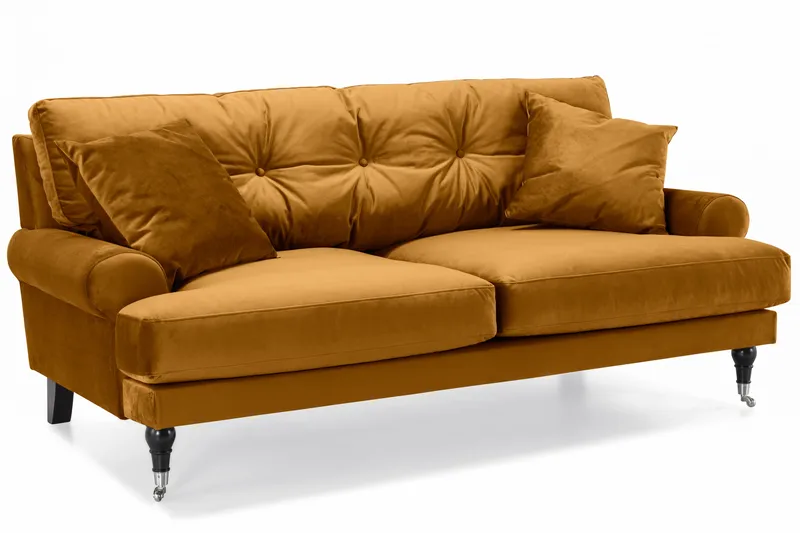 Andrew Soffgrupp 3+2+1 Sammet - Mörkgul - Products - Möbler - Soffa - Soffgrupp - Howard soffgrupp
