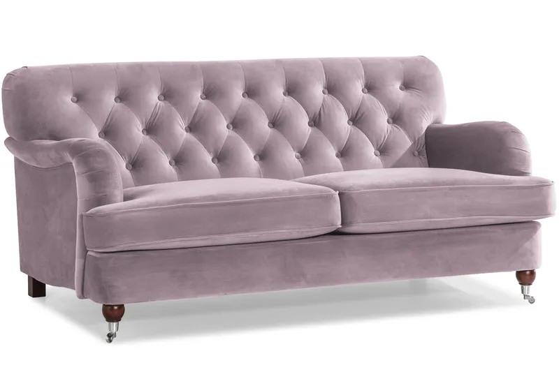 Howard Riviera Soffgrupp 3-sits + 2-sits Soffa + Fåtölj + Fotpall i Sammet - Lila - Products - Möbler - Soffa - Soffgrupp - Howard soffgrupp