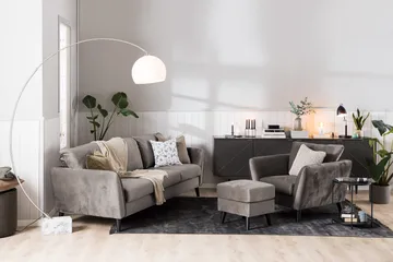 Trend 3-sits Sammetssoffa - Brun - Products - Möbler - Soffa - 3 sits soffa