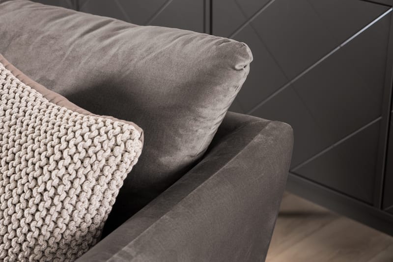 Trend 3-sits Sammetssoffa - Brun - Products - Möbler - Soffa - 3 sits soffa