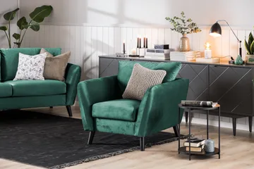 Trend 3-sits Sammetssoffa - Grön - Products - Möbler - Soffa - 3 sits soffa