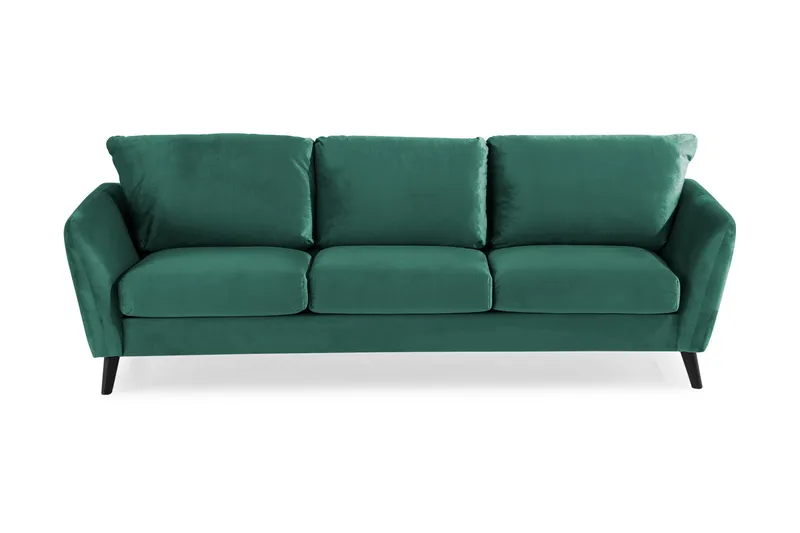 Trend 3-sits Sammetssoffa, Grön