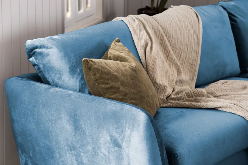 Trend Soffgrupp 3-sits + 2-sits Sammetssoffa - Blå - Products - Möbler - Soffa - Soffgrupp