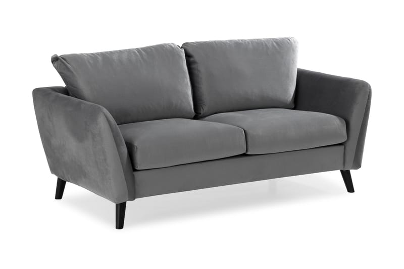 Trend Soffgrupp 3-sits + 2-sits Soffa + Fåtölj + Fotpall i Sammet - Ljusgrå - Products - Möbler - Soffa - Soffgrupp