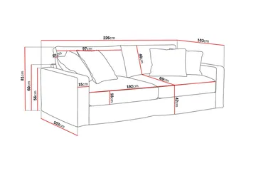 Valencia Extra Djup 3-sits Soffa med avtagbar och tvättbar klädsel - Brun - Products - Möbler - Soffa - 3 sits soffa