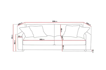 Valencia Extra Djup 3-sits Soffa - Offwhite - Products - Möbler - Soffa - 3 sits soffa